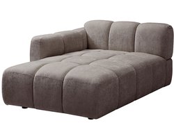 Vente-unique Linkse chaise longue in getextureerde stof taupe CARLIVI