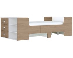 Vente-unique Meegroeibed hout natuurlijk licht 90 x 200 cm,