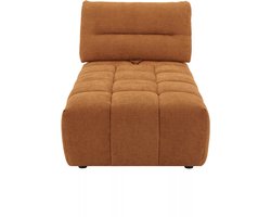 Vente-unique Meridienne met schuivende rugleuning van terracottakleurige stof met textuur APOLIU