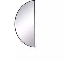 Vente-unique Metalen spiegel met halve cirkel design - B.50 x H.100 cm - Zwart - GAVRA