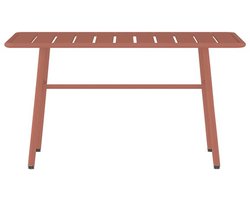 Vente-unique Metalen tuintafel - Terracotta - MIRMANDE van MYLIA L 89 cm x H 47 cm x D 50 cm