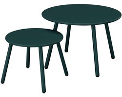 Vente-unique Metalen uitschuiftafeltjes voor de tuin - Spargroen - MIRMANDE van MYLIA