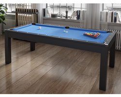 Vente-unique Moduleerbare tafel - Biljart en tafeltennis - L182 x B102 x H80 cm - Zwart - SOUSA