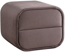 Vente-unique Nachtkastje - 2 lades - Fluweel - Taupe - VENALORA