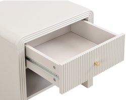 Vente-unique Nachtkastje met 1 lade en 1 nis - MDF - Beige en goud - MIRENALO