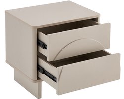 Vente-unique Nachtkastje met 2 lades - Beige - DELORINA