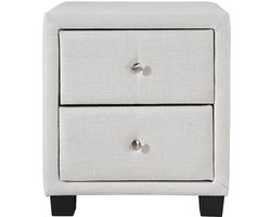 Vente-unique Nachtkastje met 2 lades - Stof - Ivoor - PICHONIA