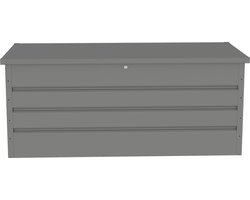 Vente-unique Opbergruimte voor tuin van grijs gegalvaniseerd staal - 750L - TOMASO L 174 cm x H 72 cm x D 73 cm