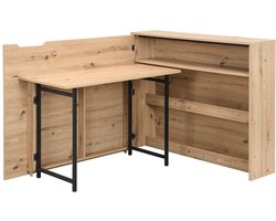 Vente-unique Opklapbaar hoekbureau - MDF - Kleur: Naturel - RELIMY