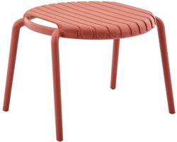 Vente-unique Opstapelbare tuinsalontafel van polypropyleen - Rood - SESEH van MYLIA L 55 cm x H 40.5 cm x D 50.5 cm