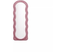 Vente-unique Organische spiegel van velours - L65 x H170 cm - Roze - AYANI