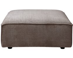 Vente-unique Poef in taupe chenillestof RUZOLO