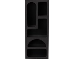 Vente-unique Rek met 5 nissen - Zwart - LUELA L 60 cm x H 150 cm x D 32 cm