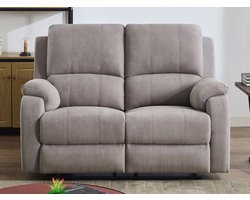 Vente-unique Relax-zitbank 2 personen in lichtgrijze microvezel BRODY