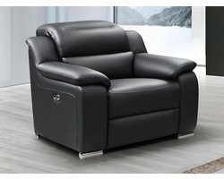 Vente-unique Relaxfauteuil van leer ARENA II - Zwart - Elektrisch