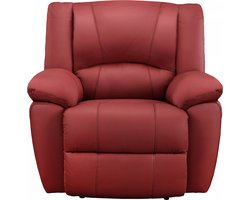 Vente-unique Relaxfauteuil van leer AROMA - rood
