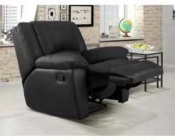 Vente-unique Relaxfauteuil van leer AROMA - zwart