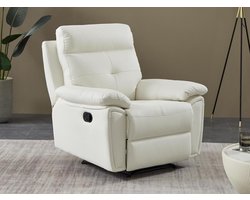 Vente-unique Relaxfauteuil van wit leer VINETA