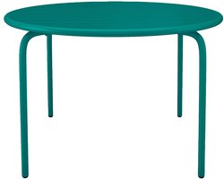 Vente-unique Ronde tuintafel D110 cm van metaal - Blauwgroen - MIRMANDE van MYLIA