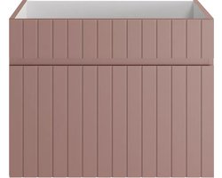 Vente-unique Roze hangmeubel onder wastafel met strepen - 60 cm - SATARA