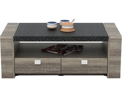 Vente-unique Salontafel METEORITE - 2 laden - MDF blad met granieteffect