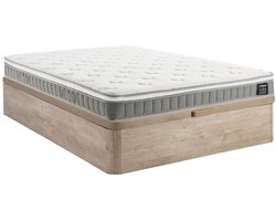 Vente-unique Set 140 x 190 cm licht naturel kofferbed + pocketverenmatras met traagschuim topmatras dikte 21cm - VITOGO van YSMÉE