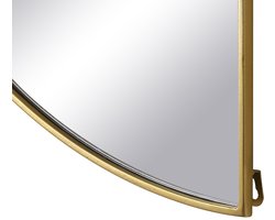 Vente-unique Set van 2 halfronde spiegels in metaal - B.50 x H.100 cm - Goudkleurig - GAVRA