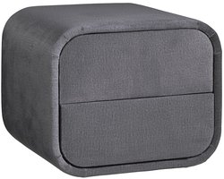 Vente-unique Set van 2 nachtkastjes - 2 lades - Fluweel - Grijs - VENALORA