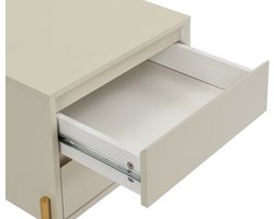 Vente-unique Set van 2 nachtkastjes met 2 lades - Mdf en metaal - Beige en goud - KORASA