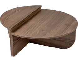 Vente-unique Set van 2 salontafels - Okkernoot - ALOEVA L 90 cm x H 30 cm x D 90 cm