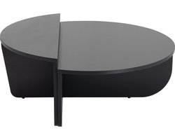 Vente-unique Set van 2 salontafels - Zwart - ALOEVA L 90 cm x H 30 cm x D 90 cm