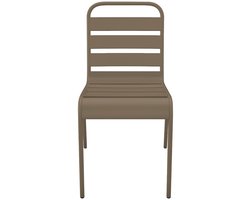 Vente-unique Set van 2 stapelbare metalen tuinstoelen - Taupe - MIRMANDE van MYLIA