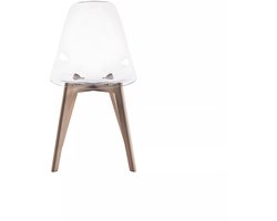 Vente-unique Set van 2 stoelen AUDRA - Polycarbonaat en beuk - Transparant