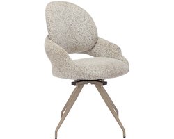 Vente-unique Set van tafel + 4 stoelen VALIANA - Taupe en crème