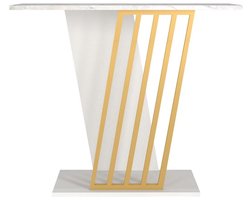 Vente-unique Sidetable - Look van wit marmer en goud - ORSONA