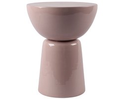 Vente-unique Sidetable van metaal - Glanzend lichtroze - MENIRO