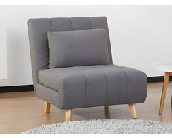 Vente-unique Slaapfauteuil STREVI - Stof - Grijs