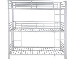 Vente-unique Stapelbed ELOUAN - 3 x 90 x 190 cm - Grijs L 200 cm x H 205 cm x D 103 cm