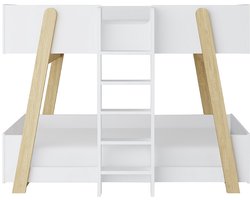 Vente-unique Stapelbed hout natuurlijk licht 90 x 190 cm