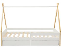 Vente-unique Tipibed hout natuurlijk licht 90 x 190 cm