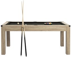 Vente-unique Transformeerbare tafel biljart & pingpong - Licht naturelkleurig - L182 x B102 x H80 cm - HENK