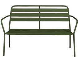 Vente-unique Tuinbankje van metaal - Kaki - MIRMANDE
