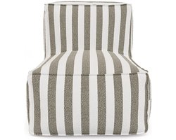 Vente-unique Tuinfauteuil in bouclé stof - Wit en beige gestreept - NOUMARA van MYLIA