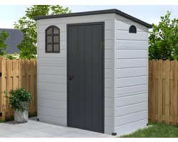 Vente-unique Tuinschuur van grijze of antracietkleurige hars - NERIO - 2,12 m²