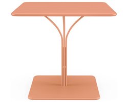 Vente-unique Tuintafel L80 cm van metaal - Perzikkleurig - MIRMANDE van MYLIA