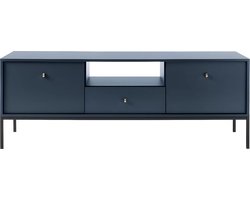 Vente-unique TV-meubel BOGDAN - 2 deuren, 1 lade en 1 nis - Blauw