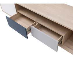 Vente-unique Tv-meubel met 1 deur, 2 lades en 1 nis - Meerdere kleuren - FILUTIA