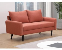 Vente-unique Tweezitsbank van stof HALIA - Terracotta