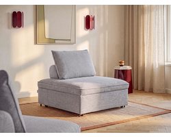 Vente-unique Uitklapbare fauteuil in grijze gemêleerde stof EKAVO
