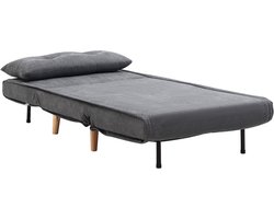 Vente-unique Uitklapbare fauteuil in grijze stof VALERIO
